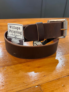 brown leather belt