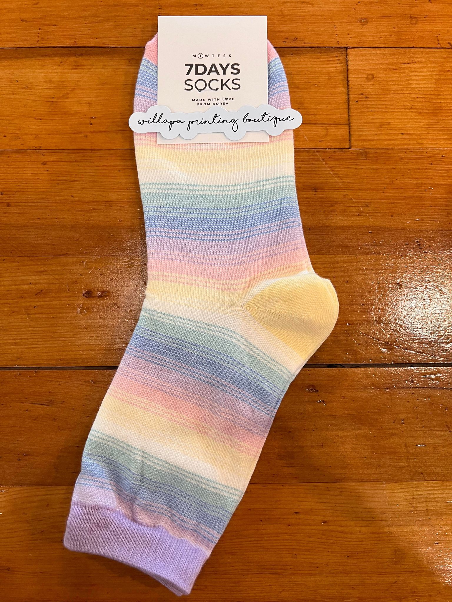 DAYS WOMEN'S PURPLE PASTEL STRIPE CREW SOCKS