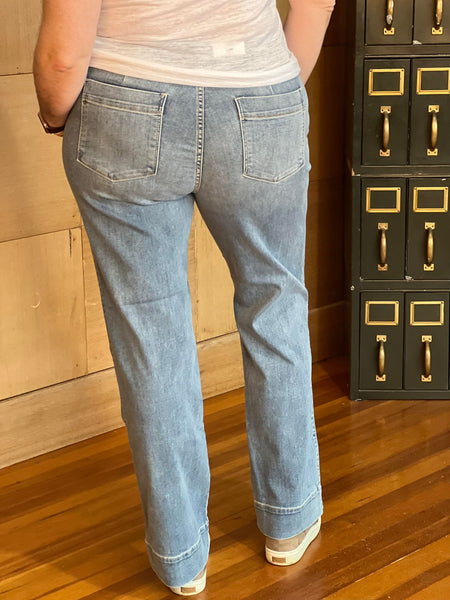 "NINE TO FIVE" TROUSER HEM, NON-DISTRESSED, MID RISE JUDY BLUE JEANS