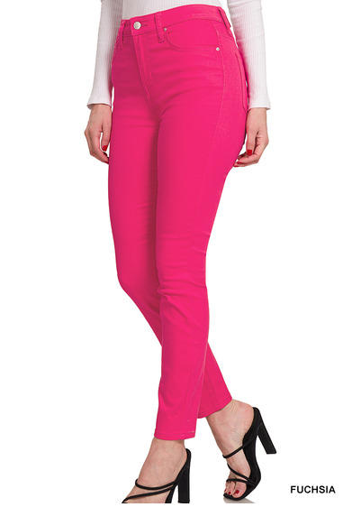 Super Stretch Mid-Rise Skinny Jean - Fiery Coral, Curvy – Beyond the Basics  Fashion Boutique